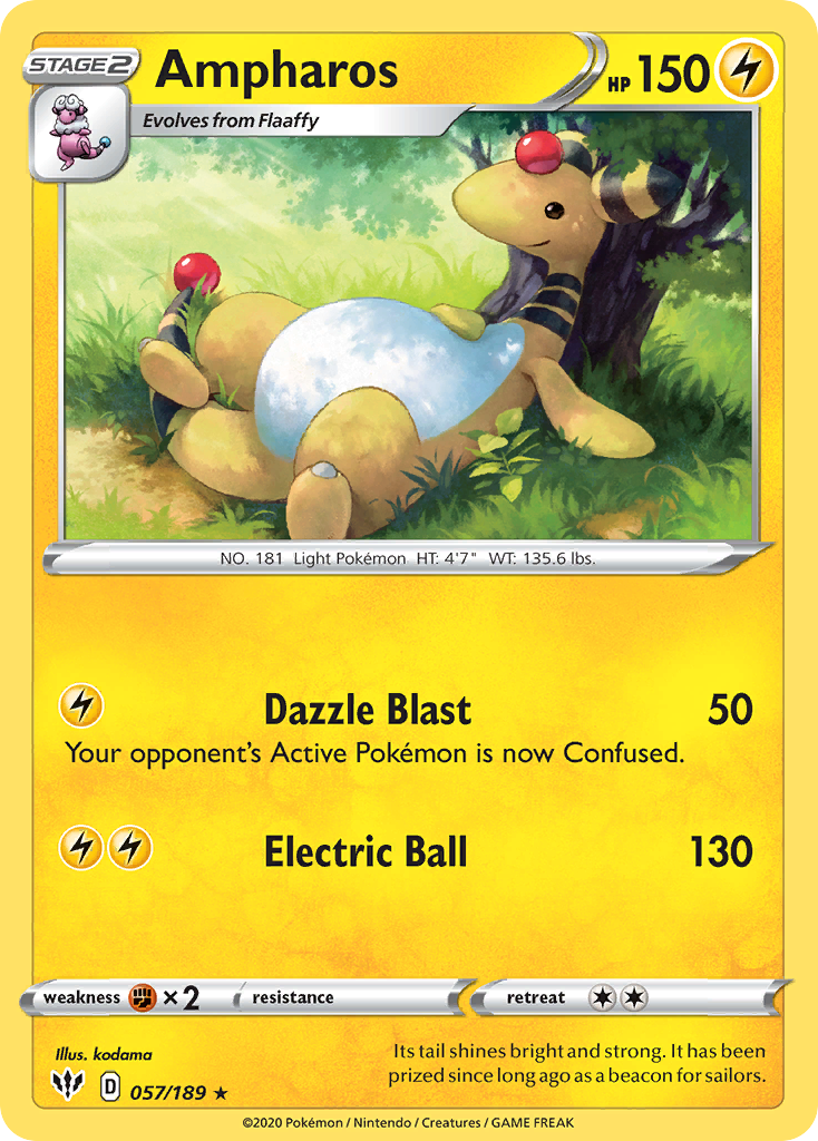 Pokémonkaart 057/189 - Ampharos - Darkness Ablaze - [Rare]