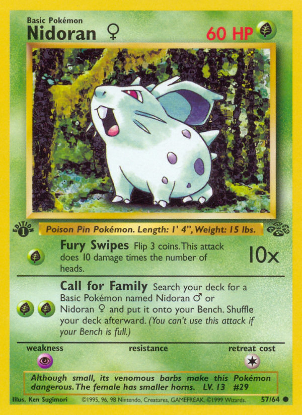 Pokémonkaart 057/064 - Nidoran ♀ - Jungle - [Common]