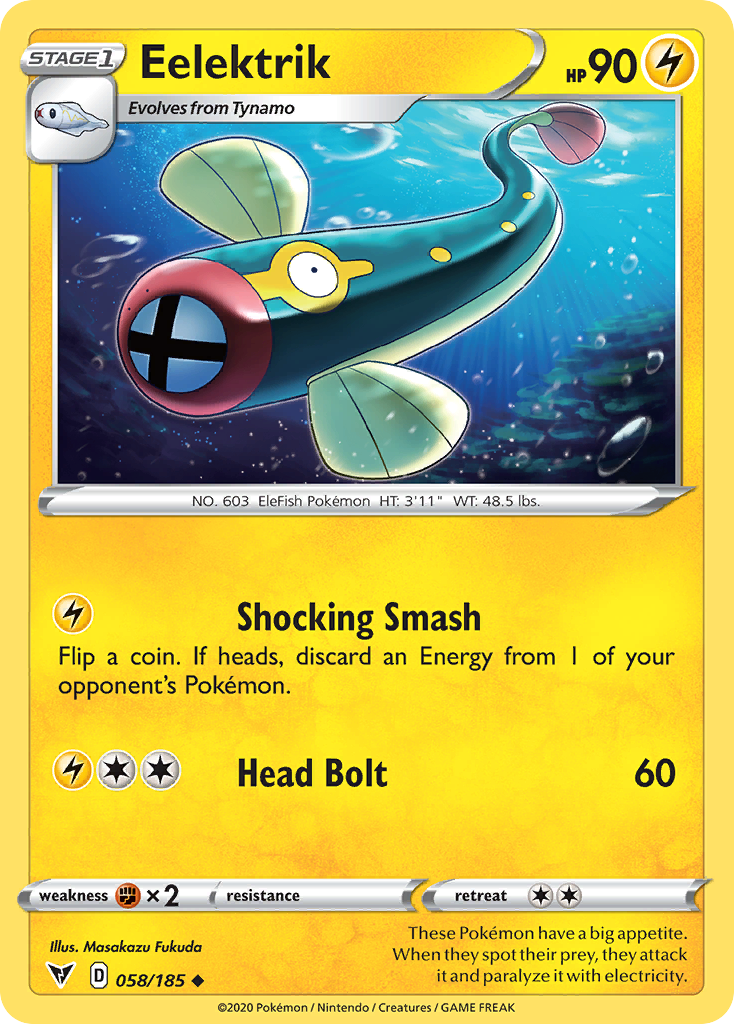 Pokémonkaart 058/185 - Eelektrik - Vivid Voltage - [Uncommon]