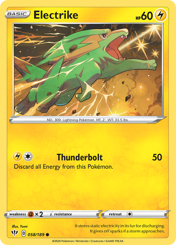 Pokémonkaart 058/189 - Electrike - Darkness Ablaze - [Common]