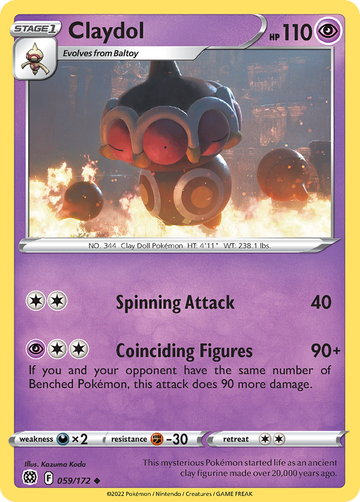 059/172 - Claydol - Reverse Holo - [Uncommon]