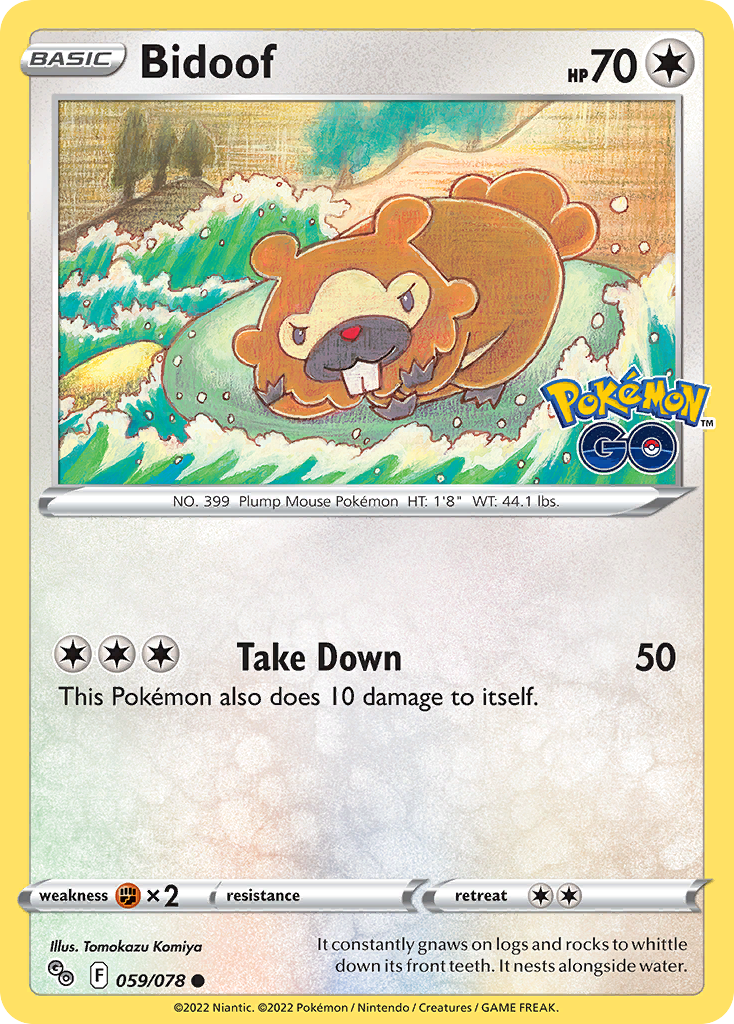 059/078 - Bidoof - Reverse Holo - DITTO STICKER