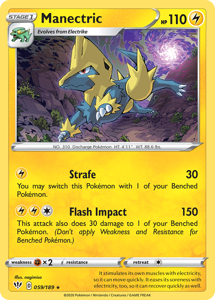 Pokémonkaart 059/189 - Manectric - Darkness Ablaze - [Rare]