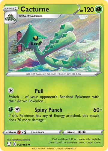 Pokémonkaart 005/163 - Cacturne - Battle Styles - [Uncommon]
