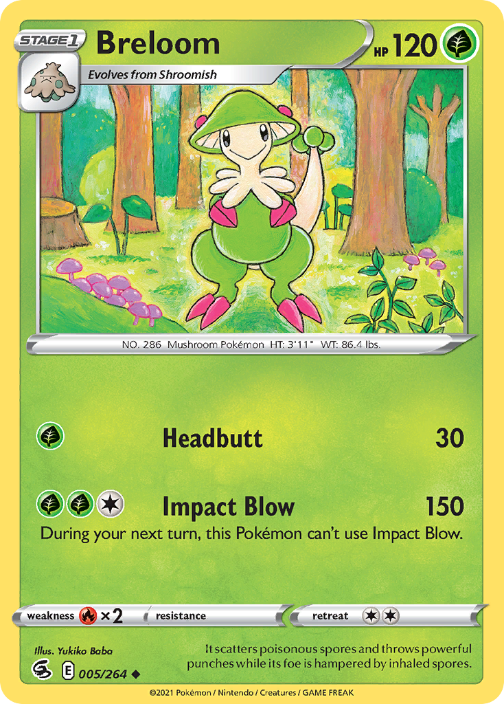 Pokémonkaart 005/264 - Breloom - Fusion Strike - [Uncommon]