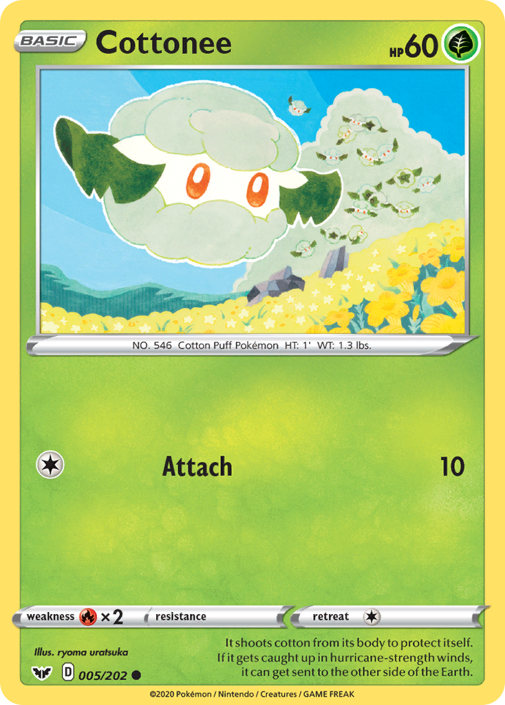 Pokémonkaart 005/202 - Cottonee - Sword & Shield - [Common]