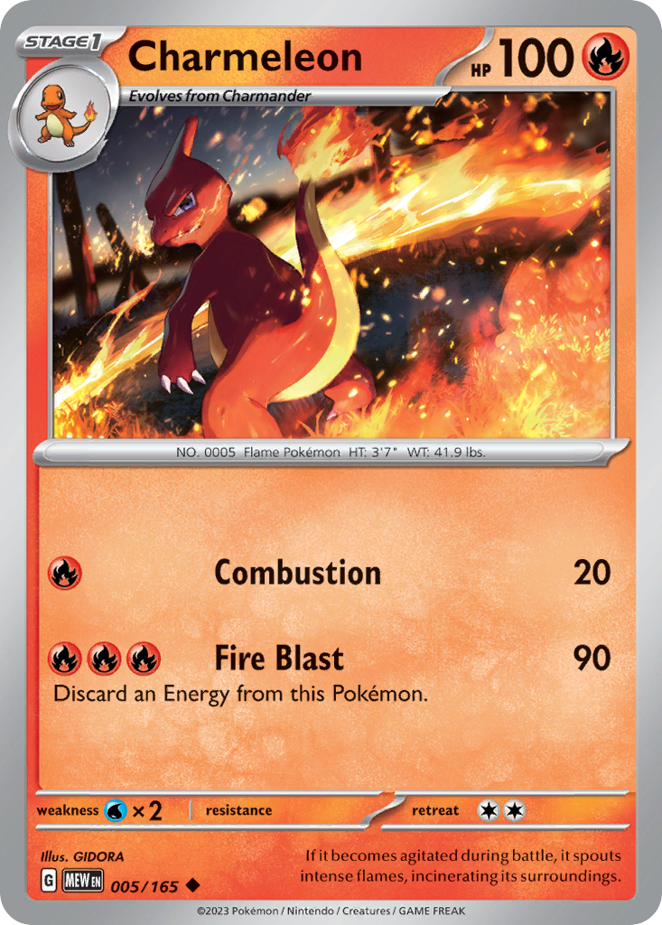 005/165 - Charmeleon - [Uncommon] - Reverse Holo