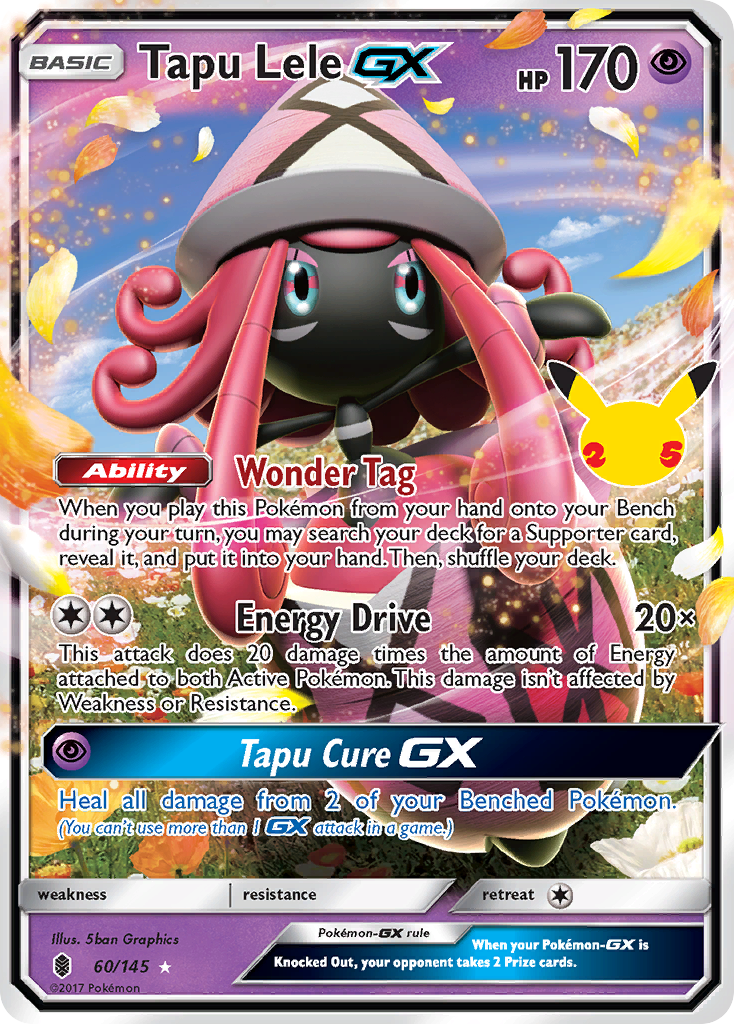Pokémonkaart 060/145 - Tapu Lele-GX - Celebrations: Classic Collection - [Classic Collection]