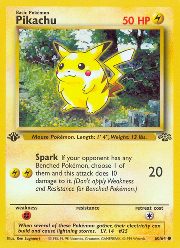Pokémonkaart 060/064 - Pikachu - Jungle - [Common]