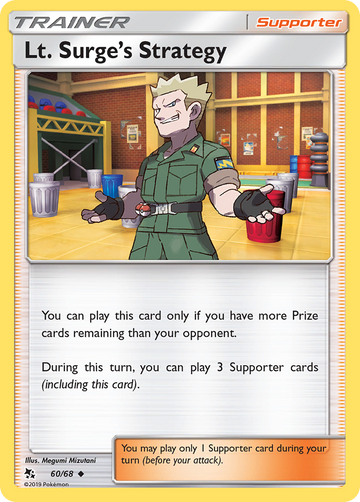 Pokémonkaart 060/068 - Lt. Surge's Strategy - Hidden Fates - [Uncommon]
