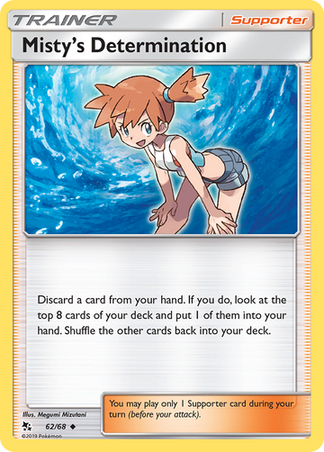 Pokémonkaart 062/068 - Misty's Determination - Hidden Fates - [Uncommon]