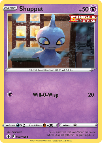 Pokémonkaart 062/198 - Shuppet - Chilling Reign - [Common]