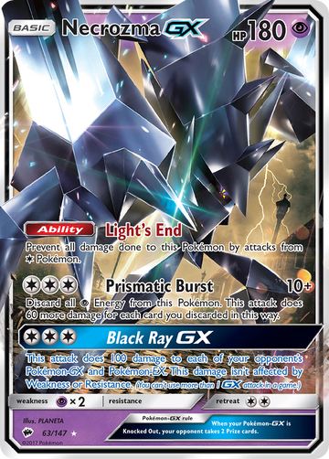 Pokémonkaart 063/147 - Necrozma-GX - Burning Shadows - [Rare Holo GX]