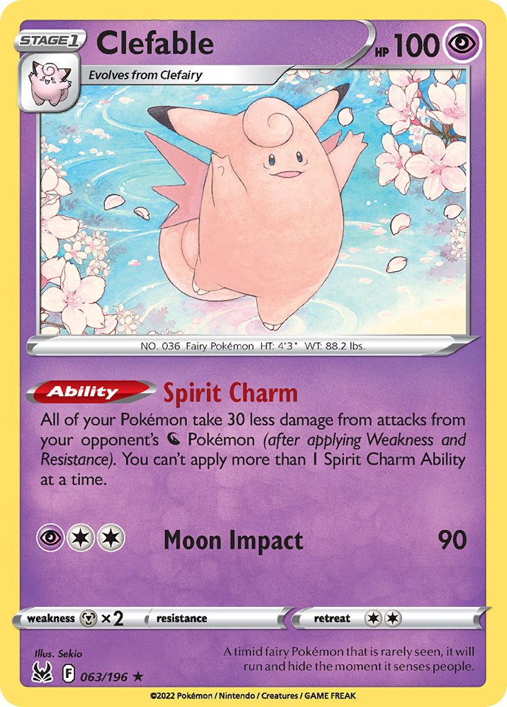 063/196 - Clefable - Reverse Holo - [Rare]