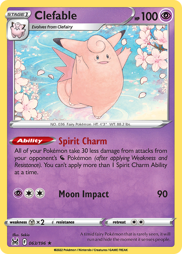 063/196 - Clefable - Reverse Holo - [Rare]