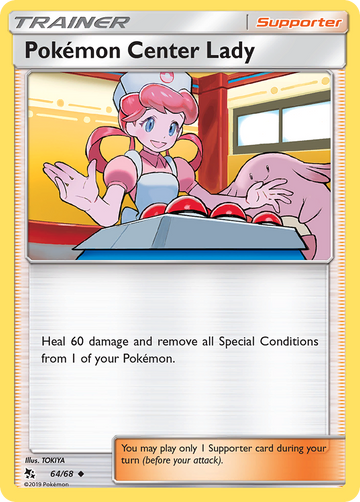 Pokémonkaart 064/068 - Pokémon Center Lady - Hidden Fates - [Uncommon]