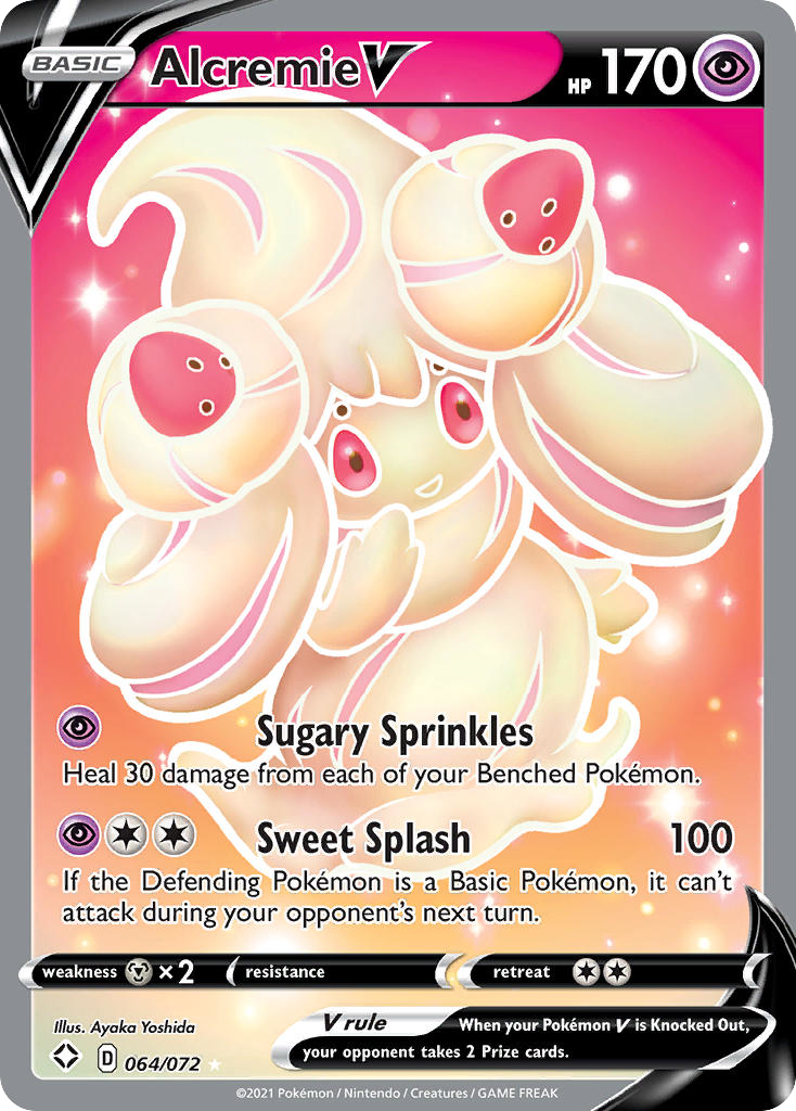 Pokémonkaart 064/072 - Alcremie V - Shining Fates - [Rare Ultra]
