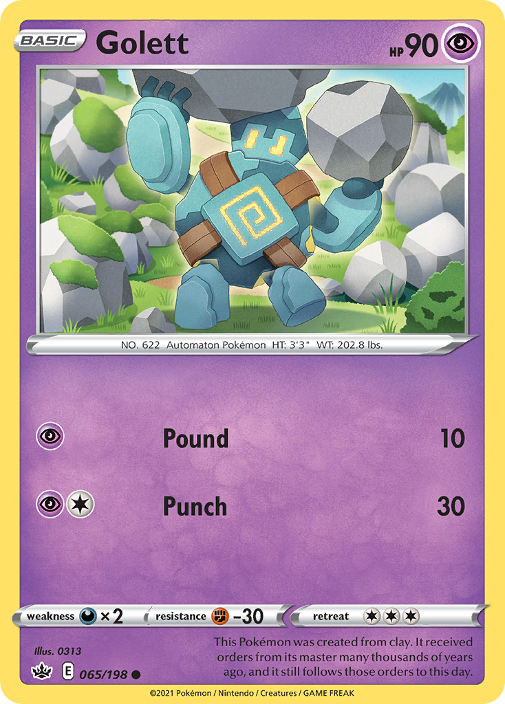Pokémonkaart 065/198 - Golett - Chilling Reign - [Common]