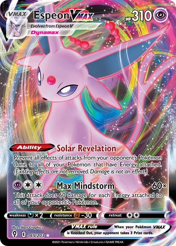 Pokémonkaart 065/203 - Espeon VMAX - Evolving Skies - [Rare Holo VMAX]