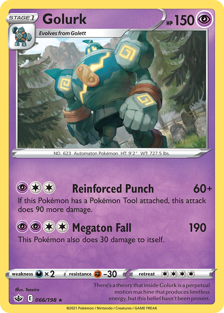 Pokémonkaart 066/198 - Golurk - Chilling Reign - [Rare]