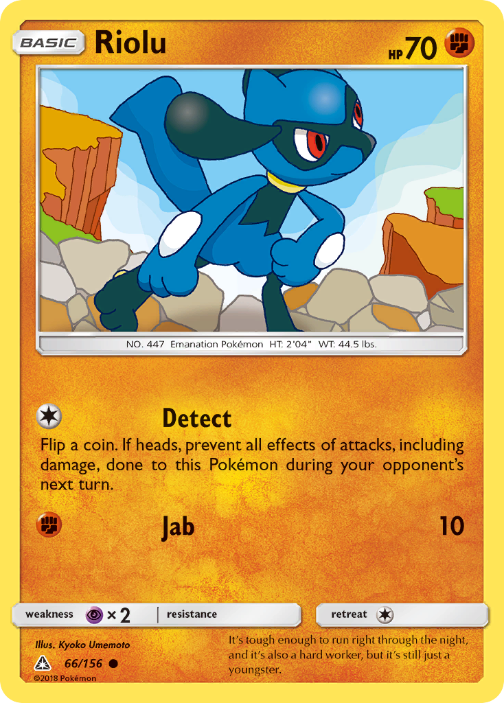 Pokémonkaart 066/156 - Riolu - Ultra Prism - [Common]
