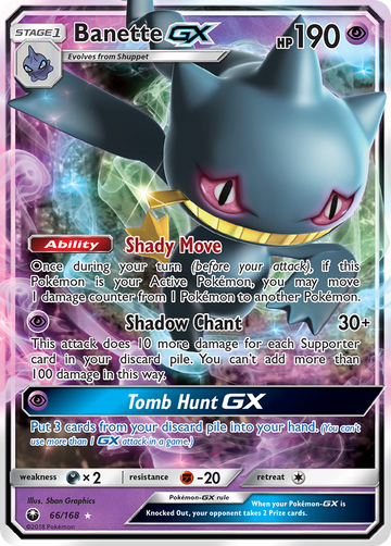 Pokémonkaart 066/168 - Banette-GX - Celestial Storm - [Rare Holo GX]