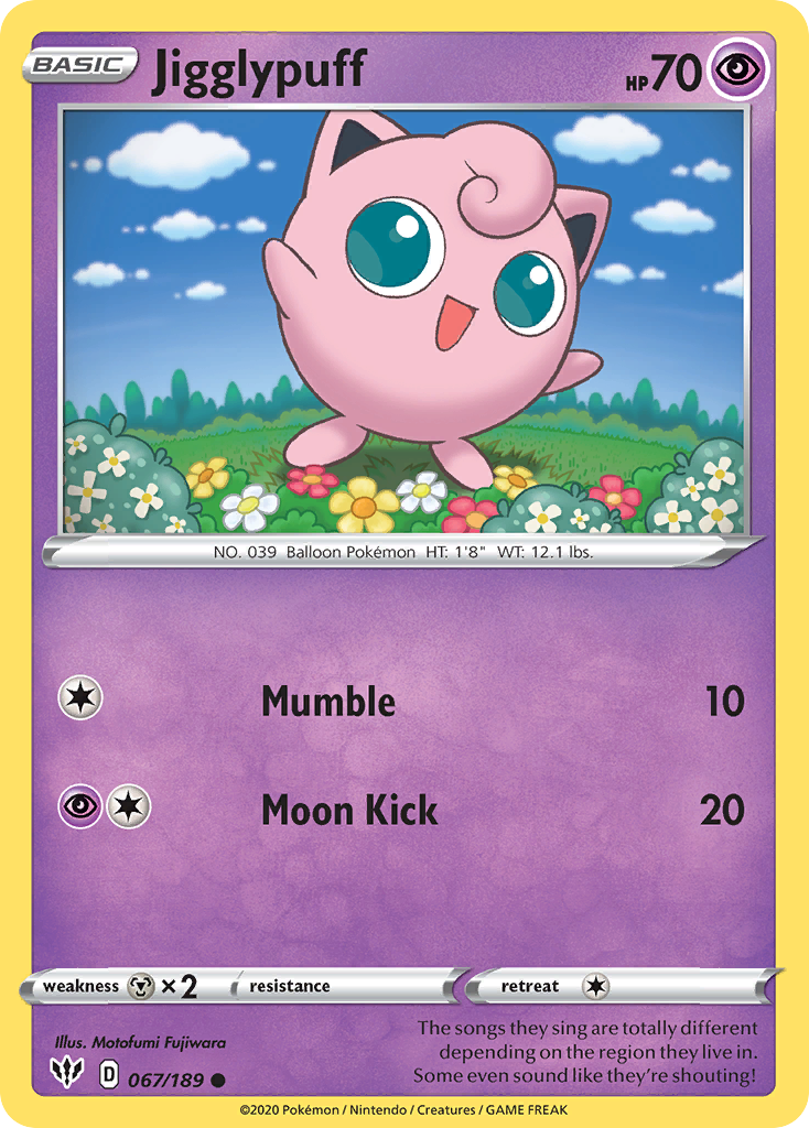 Pokémonkaart 067/189 - Jigglypuff - Darkness Ablaze - [Common]