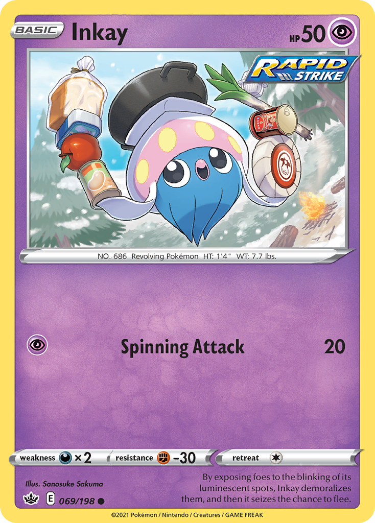 Pokémonkaart 069/198 - Inkay - Chilling Reign - [Common]