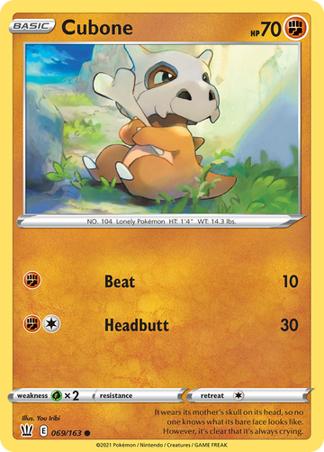 Pokémonkaart 069/163 - Cubone - Battle Styles - [Common]