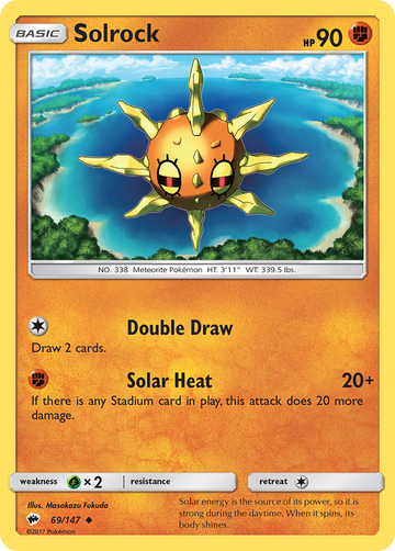 Pokémonkaart 069/147 - Solrock - Burning Shadows - [Uncommon]