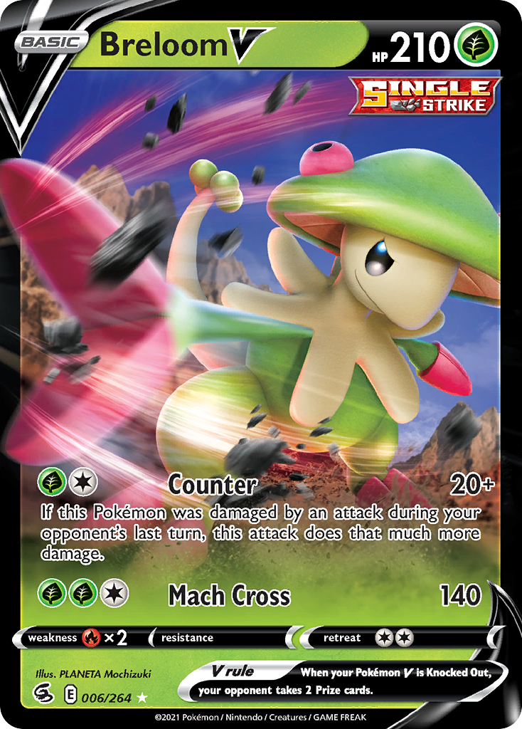 Pokémonkaart 006/264 - Breloom V - Fusion Strike - [Rare Holo V]