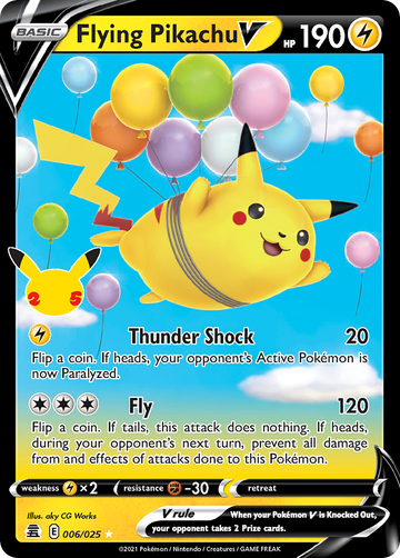 Pokémonkaart 006/025 - Flying Pikachu V - Celebrations - [V]