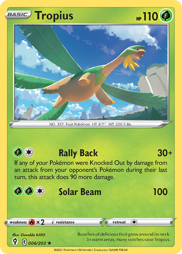 Pokémonkaart 006/203 - Tropius - Evolving Skies - [Rare]