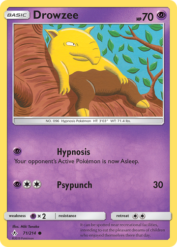 Pokémonkaart 071/214 - Drowzee - Unbroken Bonds - [Common]