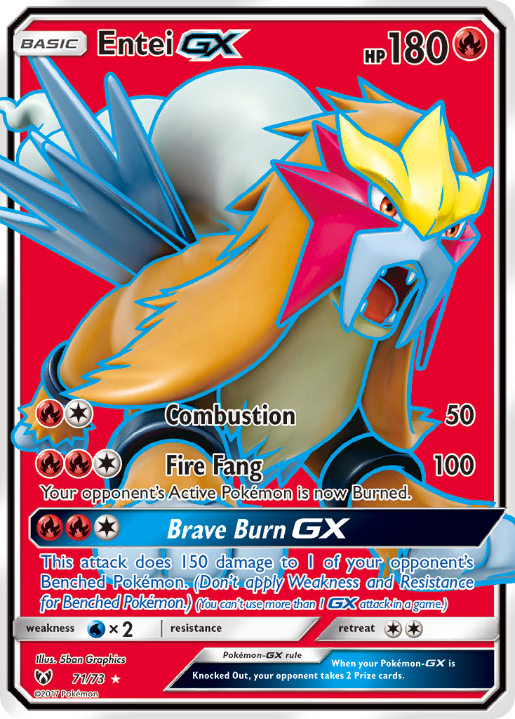 Pokémonkaart 071/236 - Entei-GX - Shining Legends - [Rare Ultra]