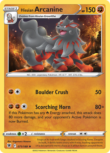 071/189 - Hisuian Arcanine - [Rare]