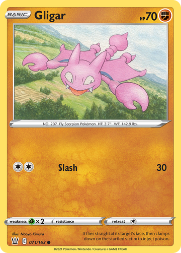 Pokémonkaart 071/163 - Gligar - Battle Styles - [Common]