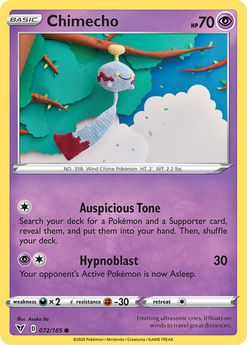Pokémonkaart 072/185 - Chimecho - Vivid Voltage - [Common]