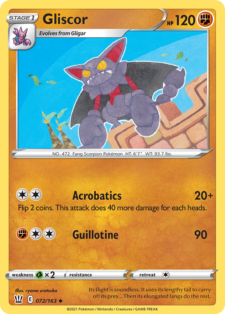 Pokémonkaart 072/163 - Gliscor - Battle Styles - [Uncommon]