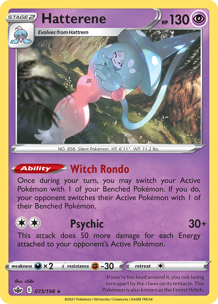Pokémonkaart 073/198 - Hatterene - Chilling Reign - [Rare Holo]