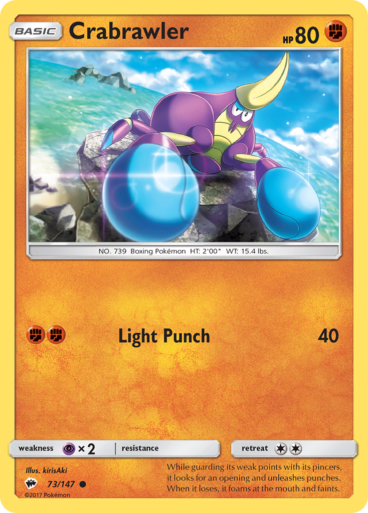 Pokémonkaart 073/147 - Crabrawler - Burning Shadows - [Common]