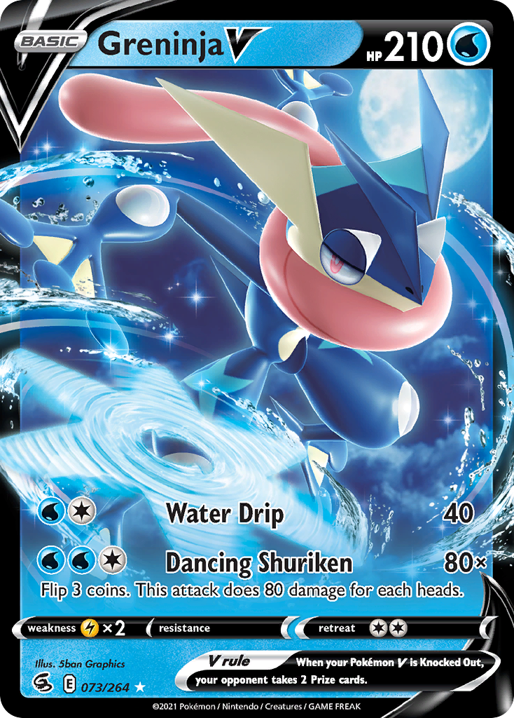 Pokémonkaart 073/264 - Greninja V - Fusion Strike - [Rare Holo V]