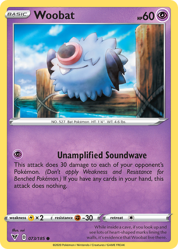 Pokémonkaart 073/185 - Woobat - Vivid Voltage - [Common]