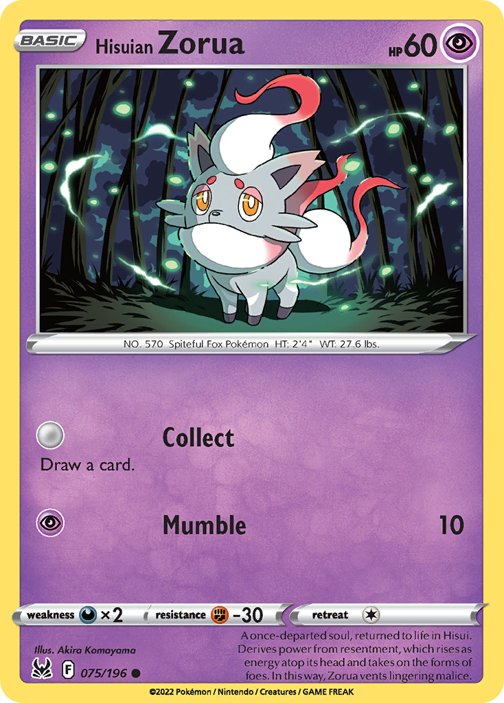 075/196 - Hisuian Zorua - Reverse Holo - [Common]