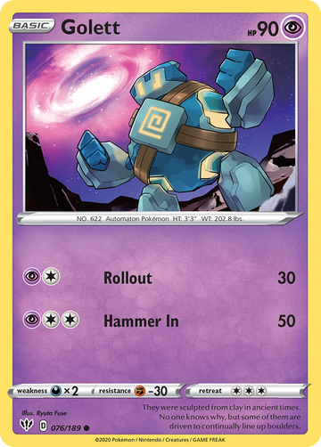 076/189 - Golett - [Common] - Reverse Holo