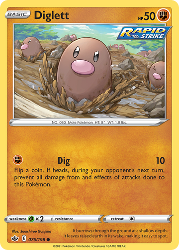 076/198 - Diglett - [Common] - Reverse Holo