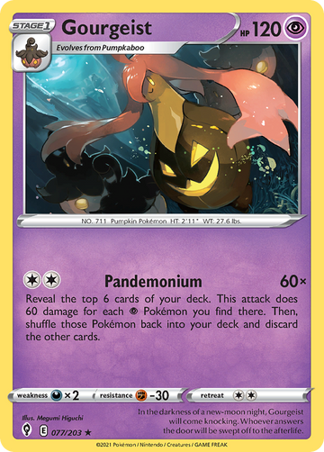 Pokémonkaart 077/203 - Gourgeist - Evolving Skies - [Rare]