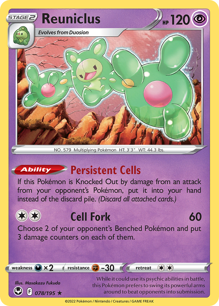 078/195 - Reuniclus - [Rare Holo] - Reverse Holo