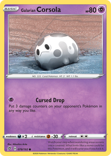 Pokémonkaart 078/192 - Galarian Corsola - Rebel Clash - [Common]