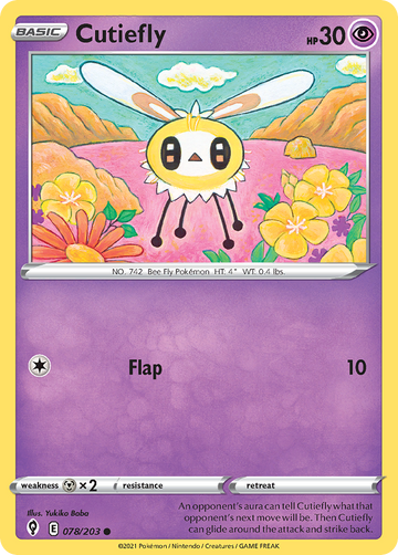 Pokémonkaart 078/203 - Cutiefly - Evolving Skies - [Common]